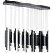 Soho LED 5 inch Black Chandelier Ceiling Light, Linear (Single)