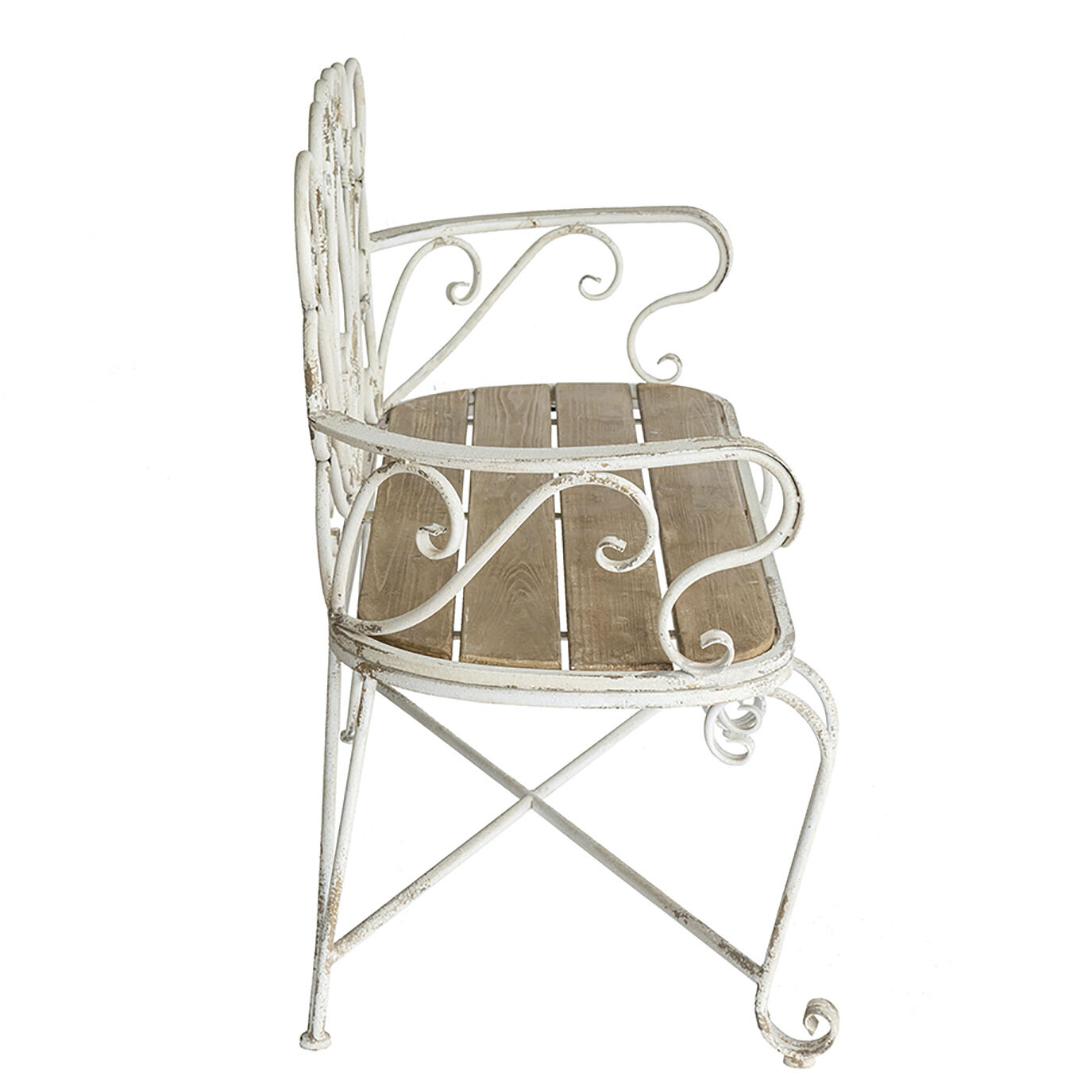 Anita Distressed White/Brown Bench