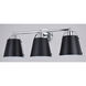 Barrington LED 24.25 inch Matte Black and Chrome Bathroom Light Wall Light in 3
