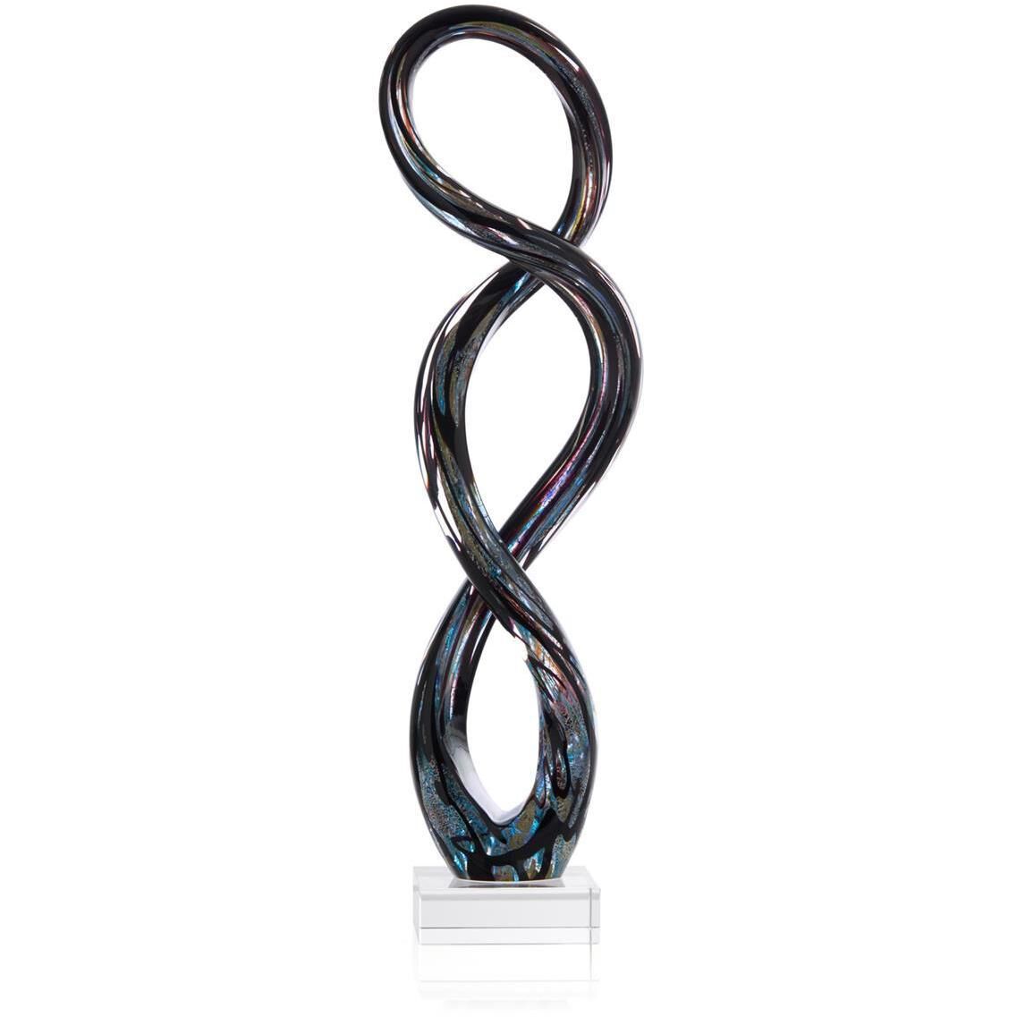 Whirling Loop 27 X 5 inch Sculpture, on Crystal