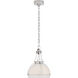 Chapman & Myers Gracie LED 12 inch Polished Nickel Dome Pendant Ceiling Light in White Glass, Medium