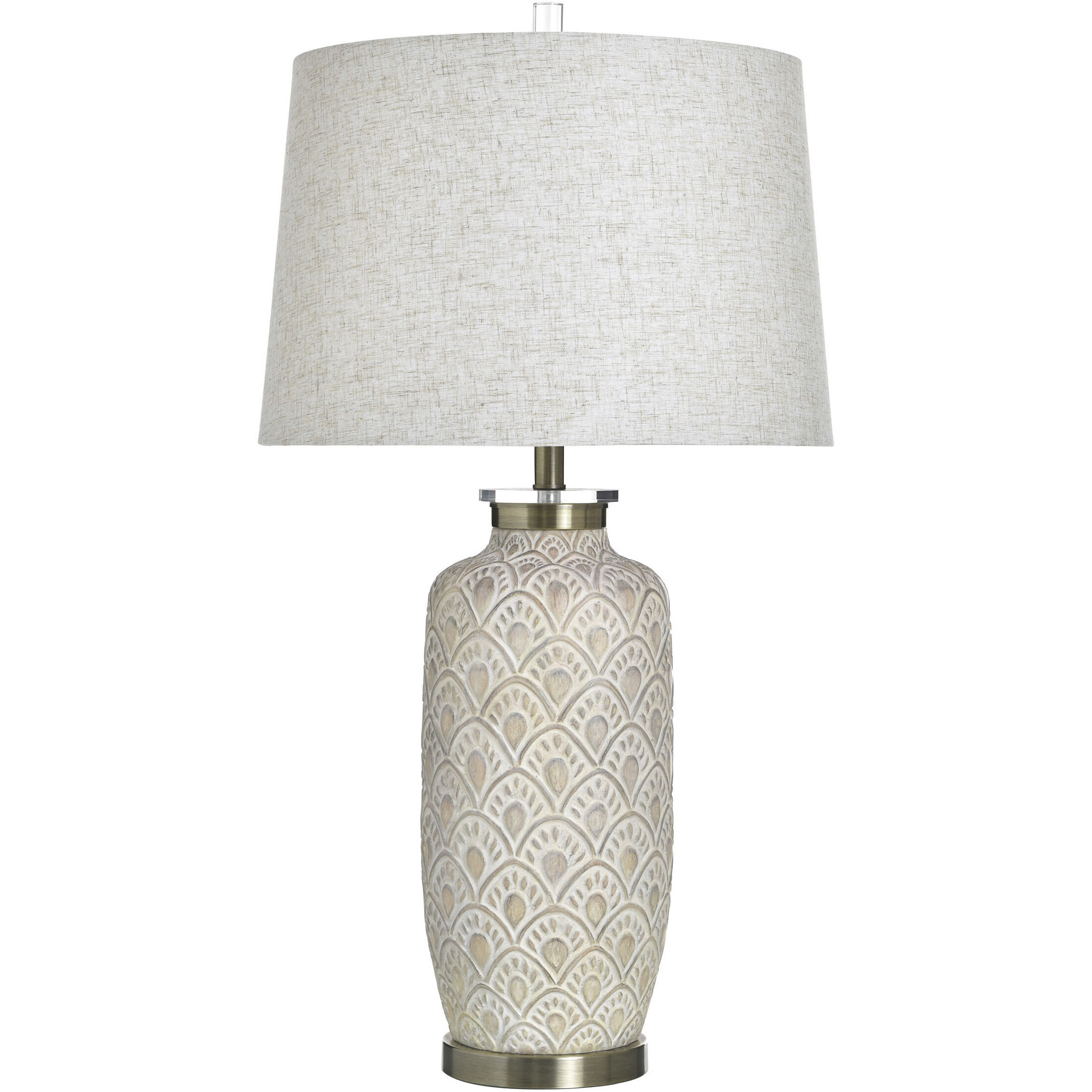 Poly 32.25 inch 100 watt Grey Table Lamp Portable Light