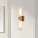 Kristy 2 Light 6 inch Gold Leaf Bath Bar Wall Light