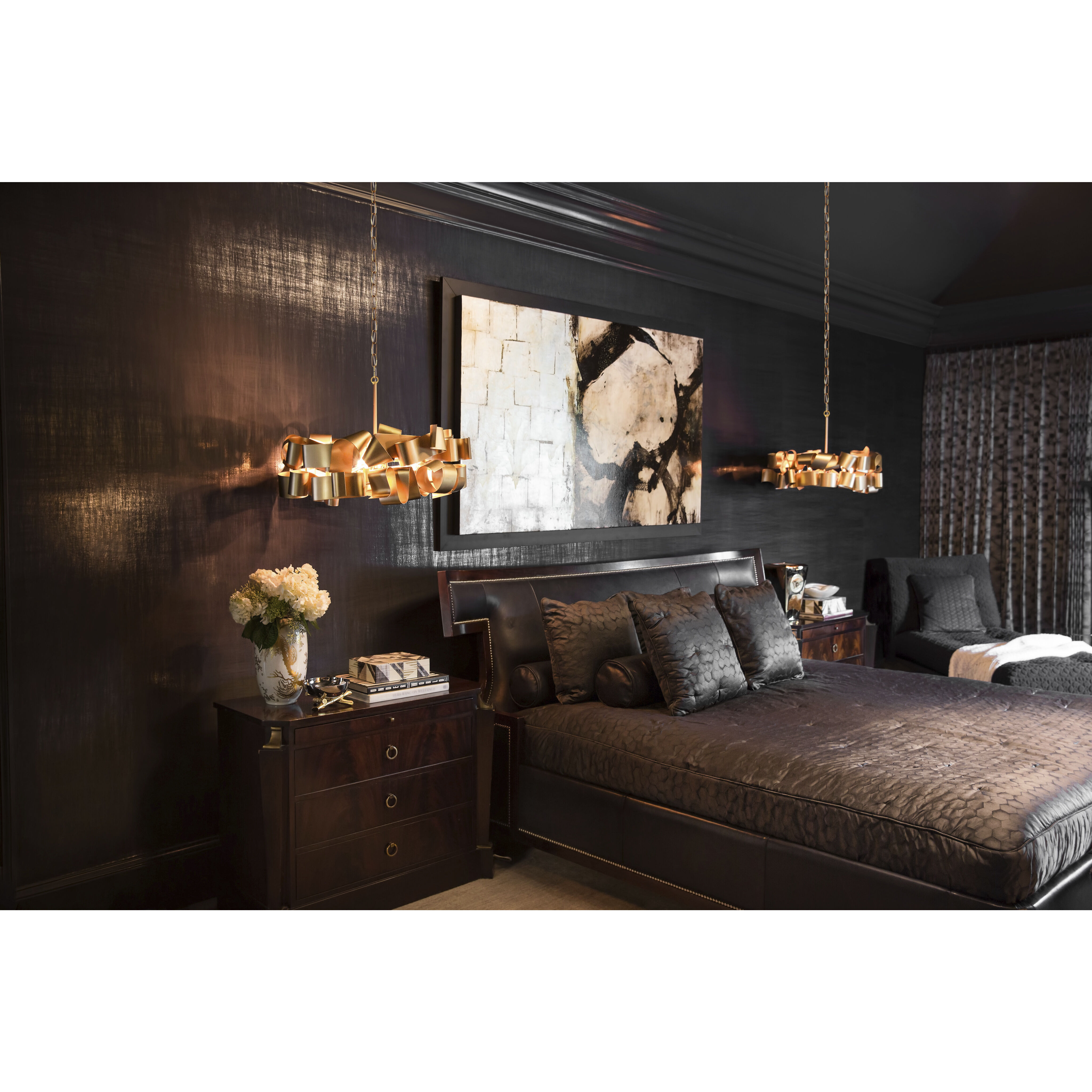 Delfina LED 40 inch Deluxe Gold Chandelier Ceiling Light