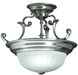 Richland 2 Light 17 inch Satin Nickel Semi-Flush Mount Ceiling Light
