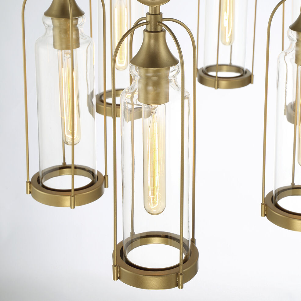 Yasmin 6 Light 20 inch Aged Gold Outdoor Chandelier