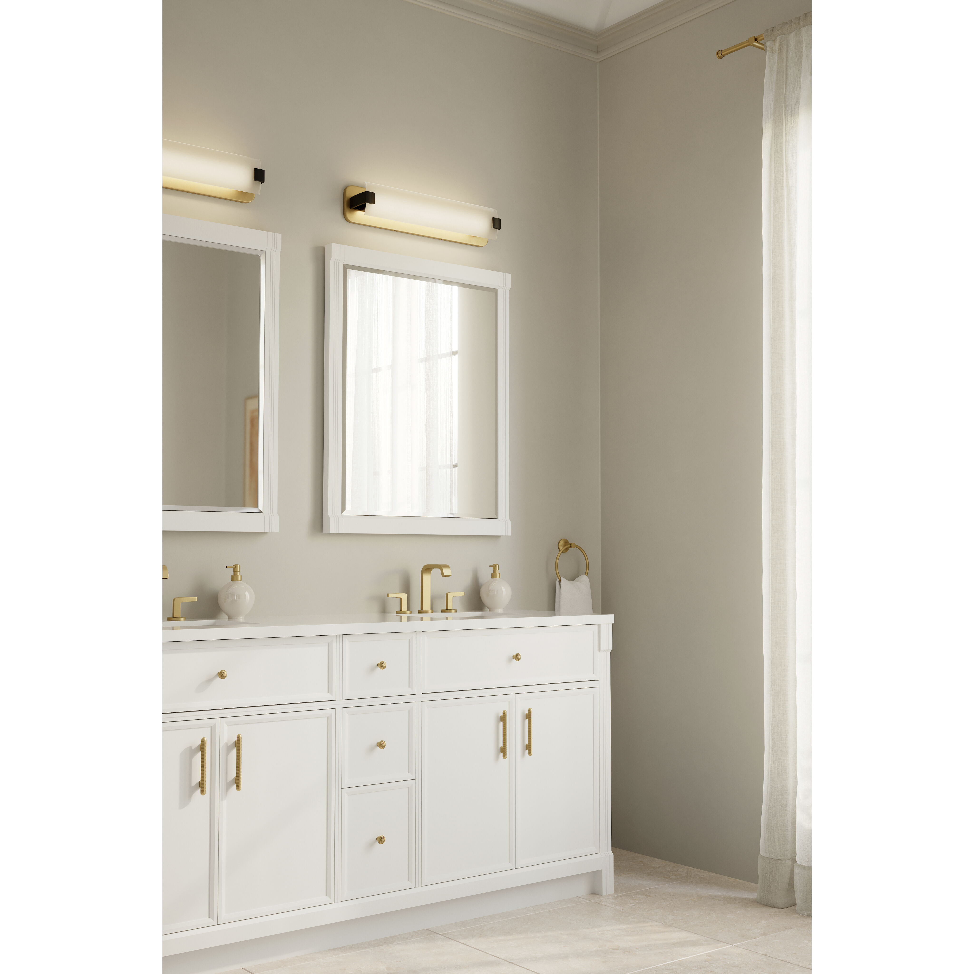 Arclume LED 24 inch Legacy Brass and Dark Matte Black Bath Bar Wall Light