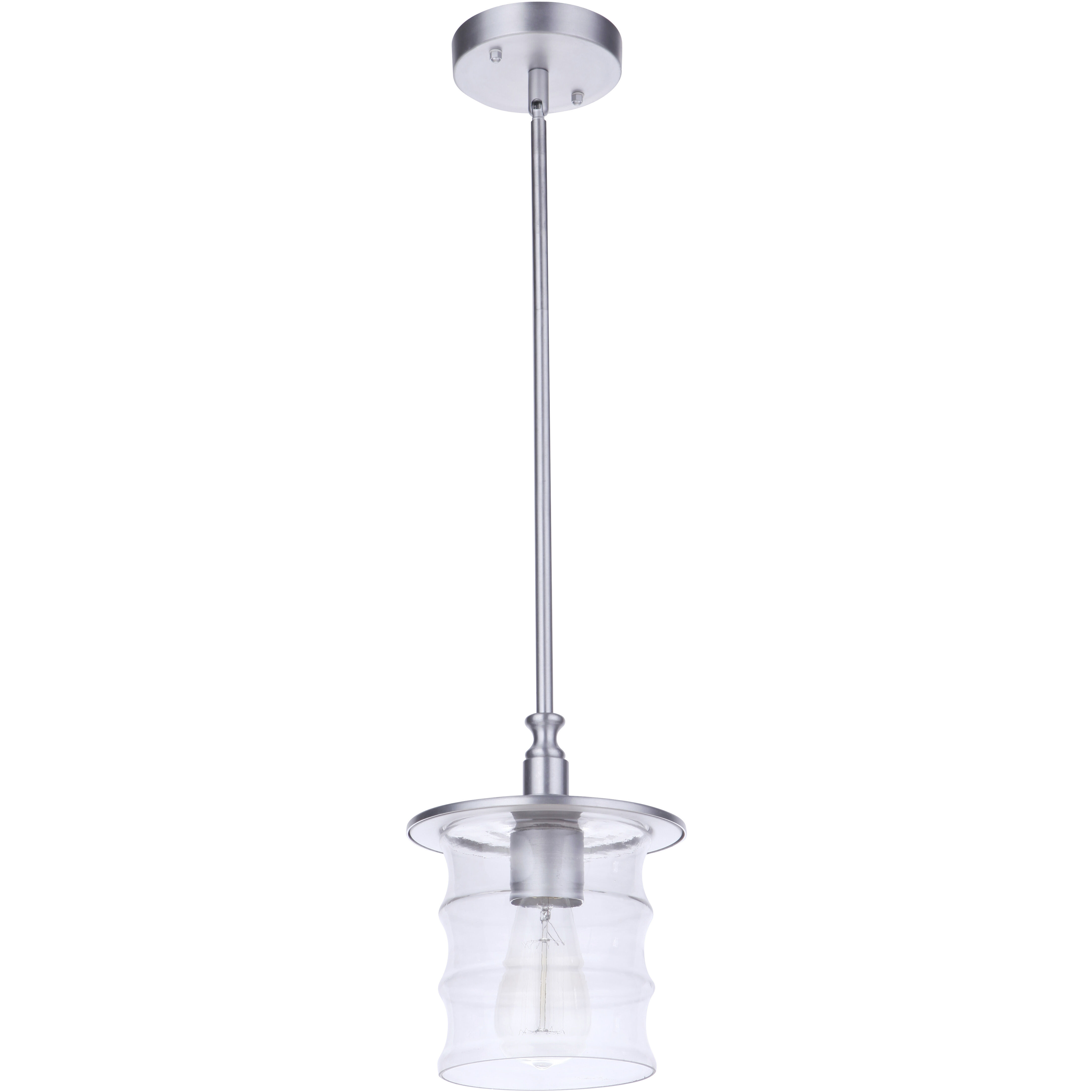 Canon 1 Light 7.5 inch Satin Aluminum Outdoor Pendant
