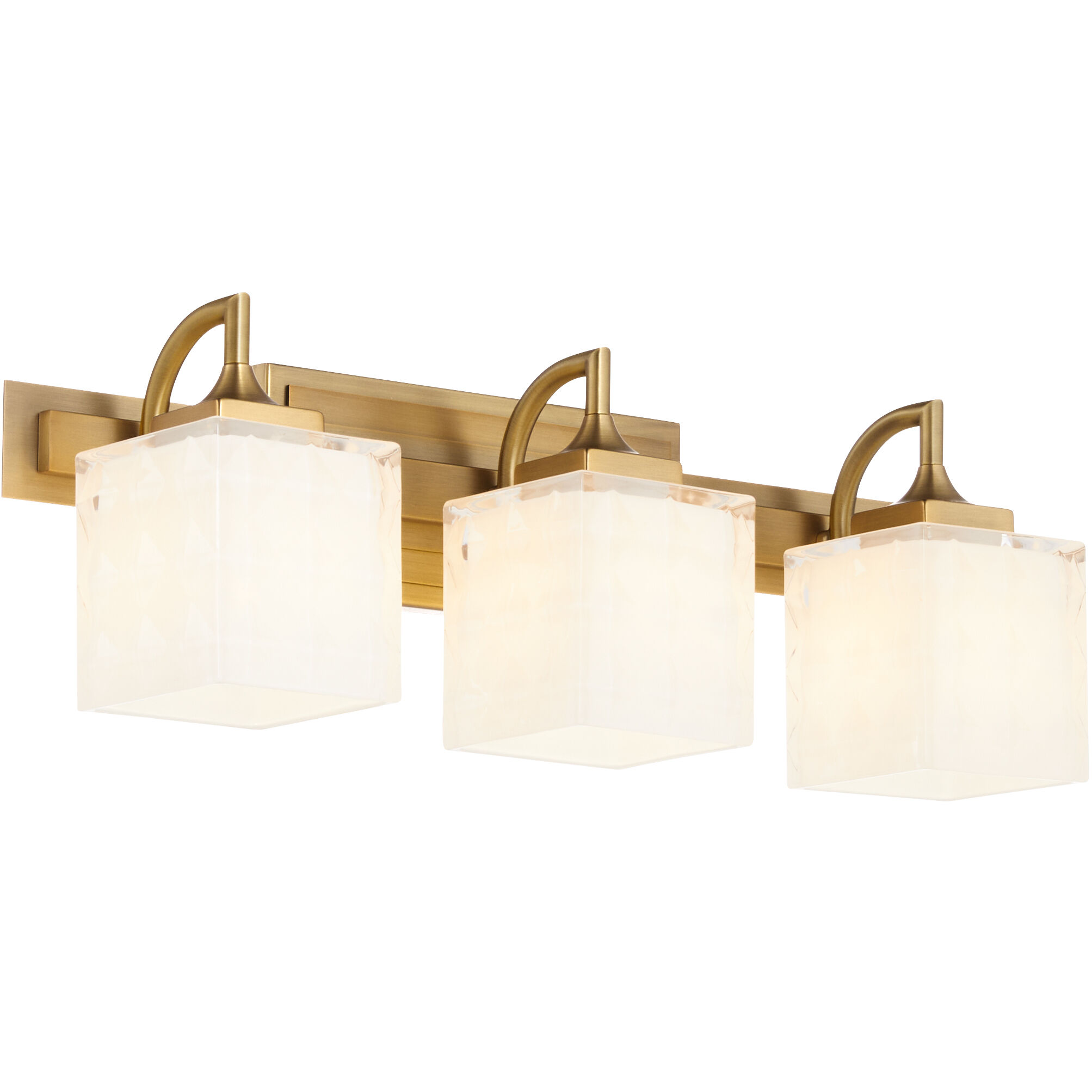 Diamonte 3 Light 22 inch Brushed Brass Vanity Light Wall Light
