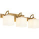 Diamonte 3 Light 22 inch Brushed Brass Vanity Light Wall Light