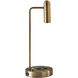 Kaye 17 inch 5.00 watt Antique Brass Desk Lamp Portable Light, with AdessoCharge Wireless Charging Pad and USB Port