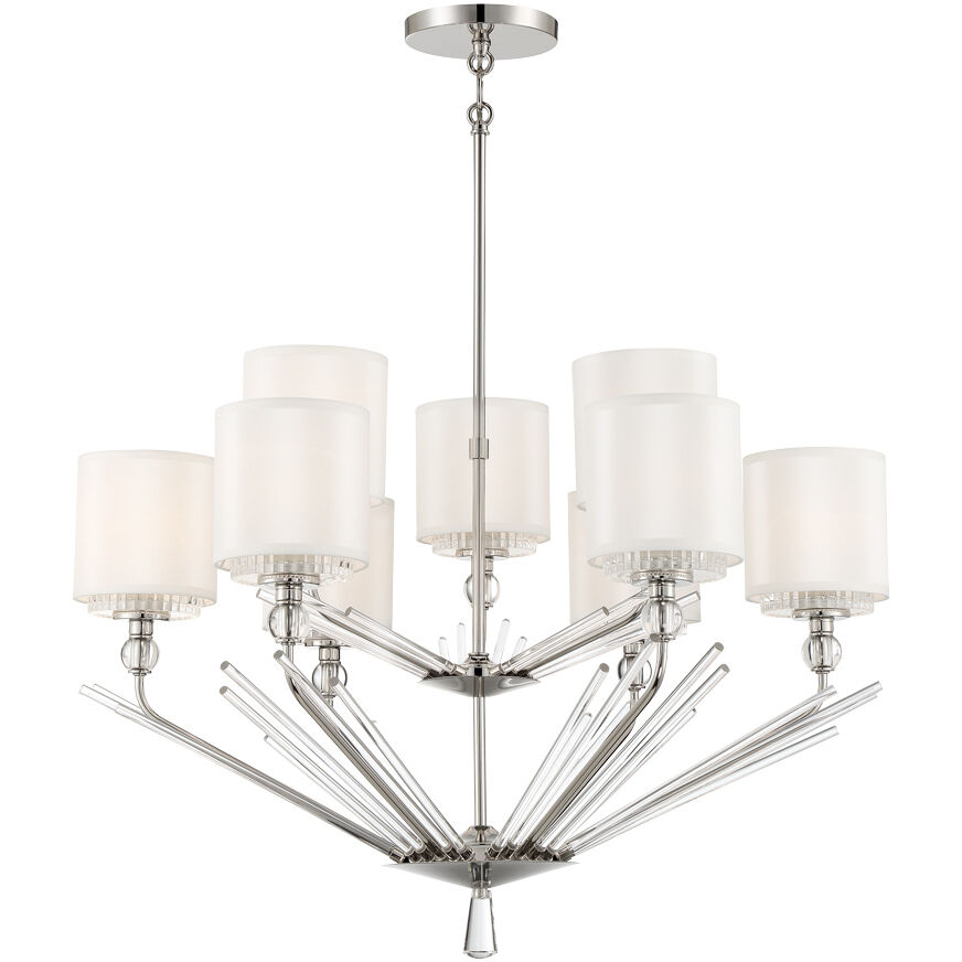 Sutton 9 Light 32 inch Polished Nickel Chandelier Ceiling Light