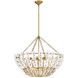 Azalea 12 Light 36 inch Distressed Brass Chandelier Ceiling Light, Single Tier