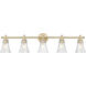 Belle 5 Light 42 inch Modern Gold Bath Vanity Light Wall Light