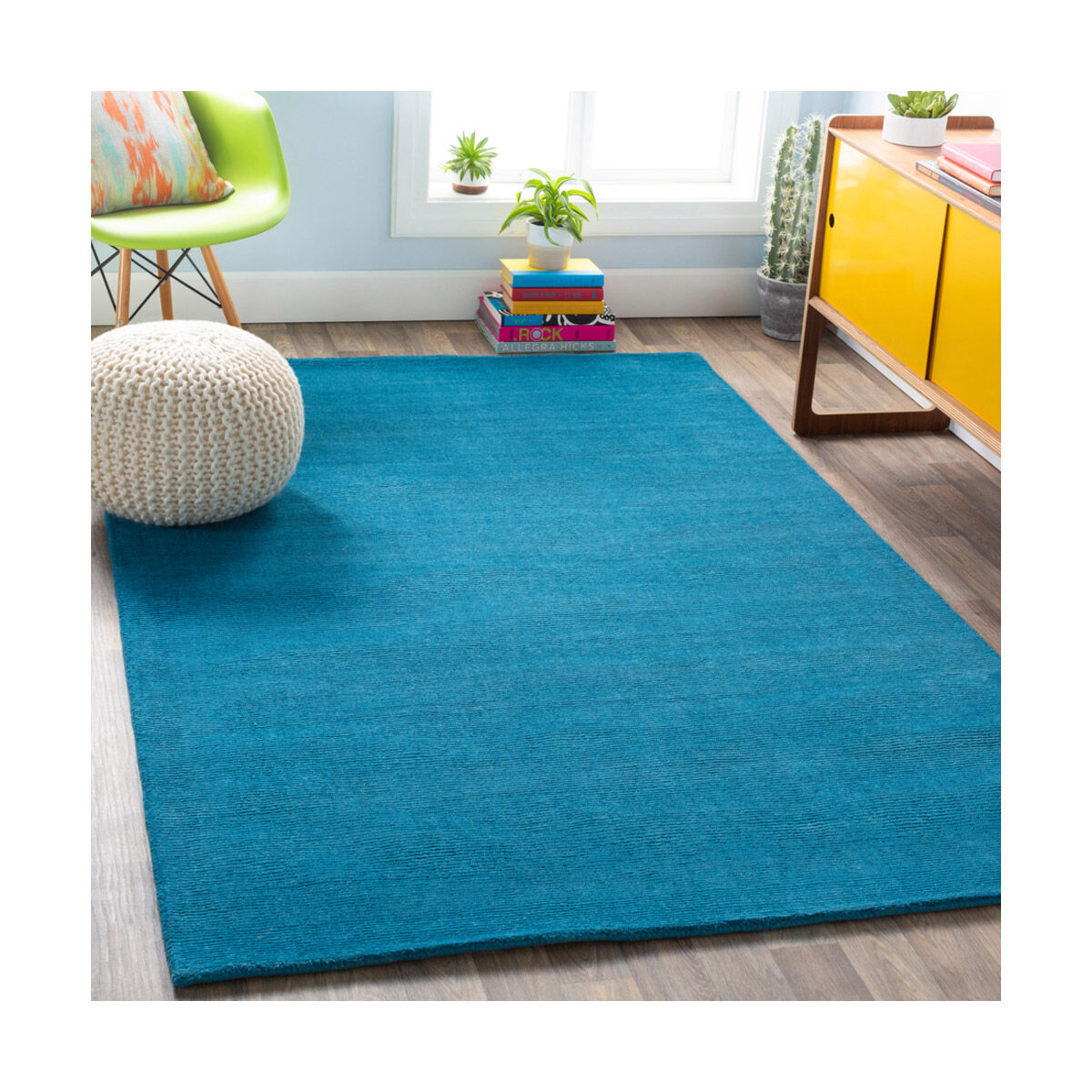 Mystique 117 X 117 inch Bright Blue Rugs, Wool
