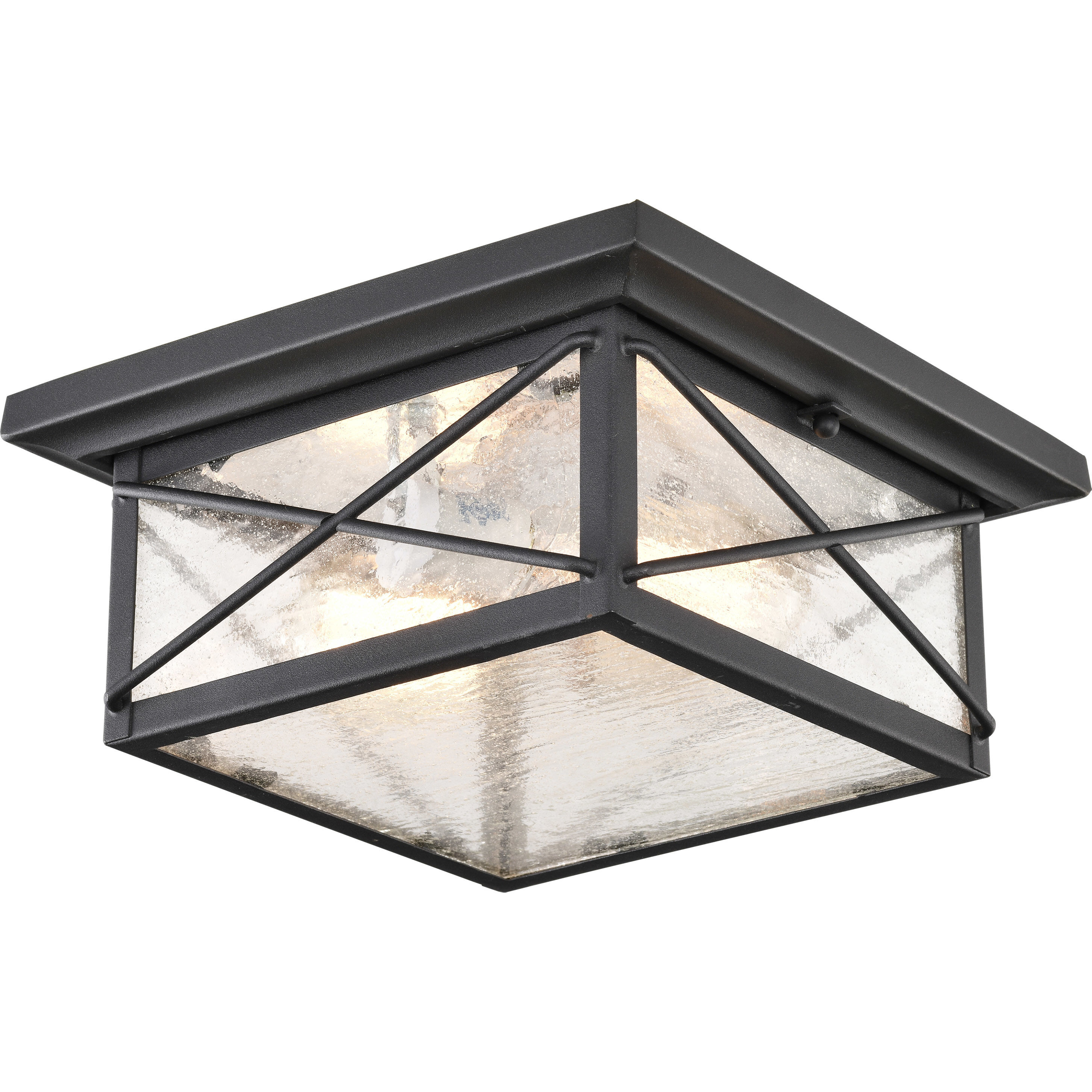 Wingate 2 Light 11 inch Textured Black Outdoor Flush Mount