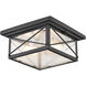 Wingate 2 Light 11 inch Textured Black Outdoor Flush Mount