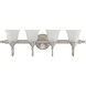 Brunswick 4 Light 31 inch Satin Nickel Bathroom Vanity Light Wall Light, Essentials