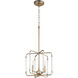 Optic 3 Light 13 inch Aged Brass Pendant Ceiling Light