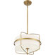 Transitional 3 Light 16.25 inch Natural Brass Pendant Ceiling Light