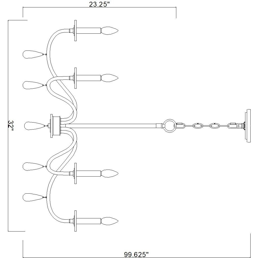 Toussant 6 Light 32 inch Mondern Gold Chandelier Ceiling Light in Modern Gold
