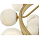 Selene LED 60 inch Lacquered Brass Chandelier Ceiling Light in Swirled, Multi Tier