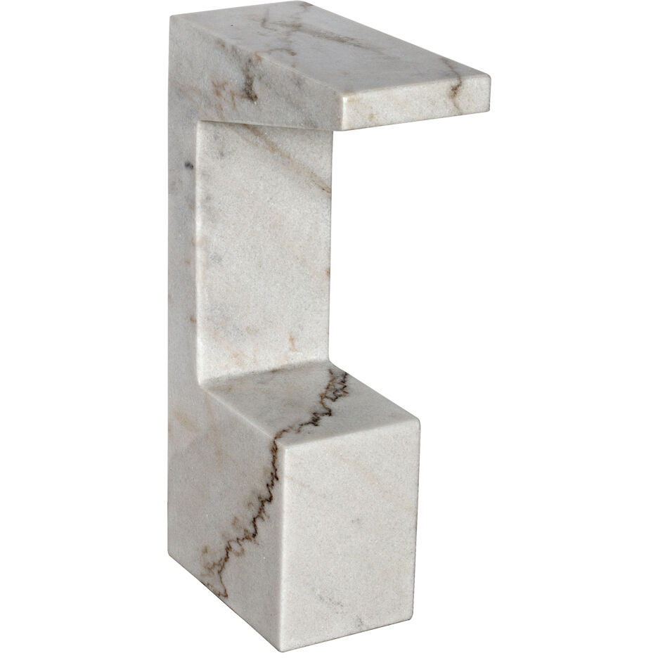 Aero 30 X 17.5 inch White Marble Side Table