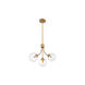 Mid-Century 3 Light 18 inch Natural Brass Chandelier Ceiling Light