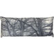 Wyatt Abstract 36 inch Charcoal and Ash Gray and Soft Ivory Pillow in 36" x 14"