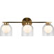 Matteo Lighting Derbishone Wall Sconce Wall Light in Aged Gold Brass and Clear W60703AGCL - Open Box