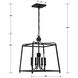 Sylvan 4 Light 16 inch Black Forged Lantern Chandelier Ceiling Light