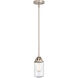 Nouveau 2 Dover 1 Light 5 inch Brushed Satin Nickel Mini Pendant Ceiling Light in Seedy Glass