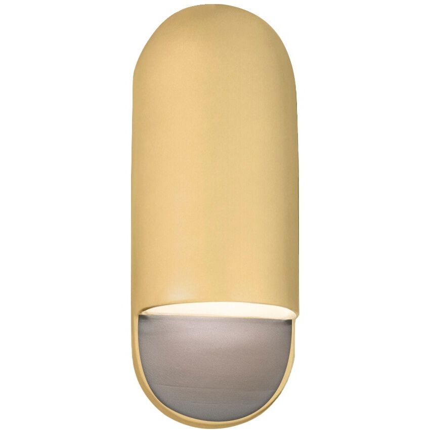 Ambiance Collection - Capsule LED 5 inch Muted Yellow Outdoor Wall Sconce in Dedicated LED, 4D x 14H, Form+Finish+Function