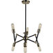 Felix 6 Light 30 inch Polished Nickel with Matte Black Dining Chandelier Ceiling Light in Polished Nickel/Matte Black