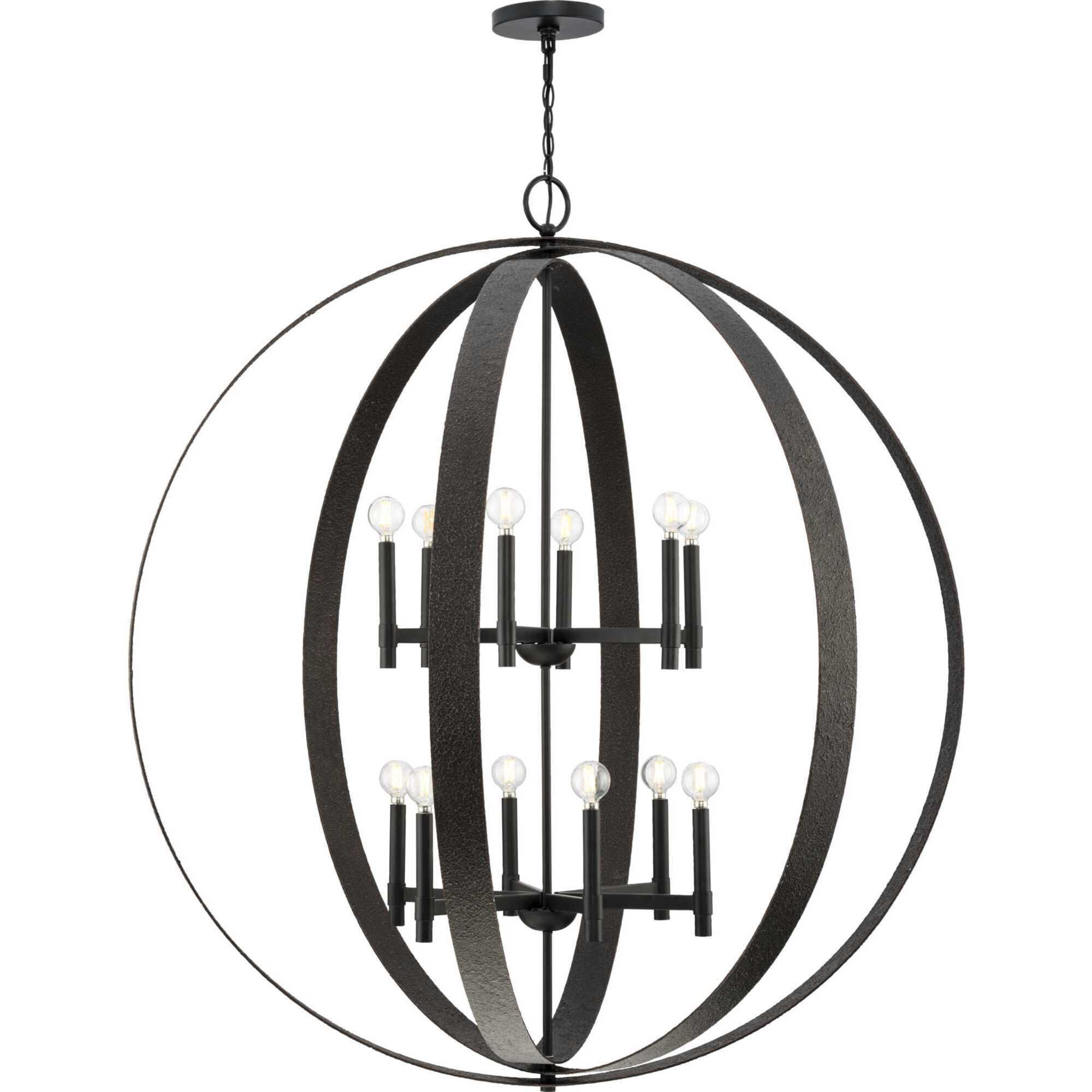 Allegheny 12 Light 42.87 inch Matte Black Chandelier Ceiling Light, Design Series
