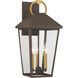 Bayra 3 Light 21 inch Painted Legacy Brass and Dark Bronze Outdoor Wall Lantern