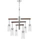 Massilon 6 Light 32 inch Chrome and Wood Chandelier Ceiling Light