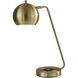 Emerson 18 inch 60.00 watt Antique Brass Desk Lamp Portable Light, with AdessoCharge Wireless Charging Pad and USB Port