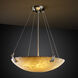 Porcelina 3 Light 21 inch Brushed Nickel Pendant Bowl Ceiling Light in Banana Leaf, Round Bowl, Incandescent
