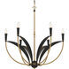 Miller 6 Light 28.25 inch Legacy Brass and Sand Coal Chandelier Ceiling Light