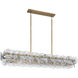 Loren 4 Light 54 inch Weathered Brass Linear Pendant Ceiling Light
