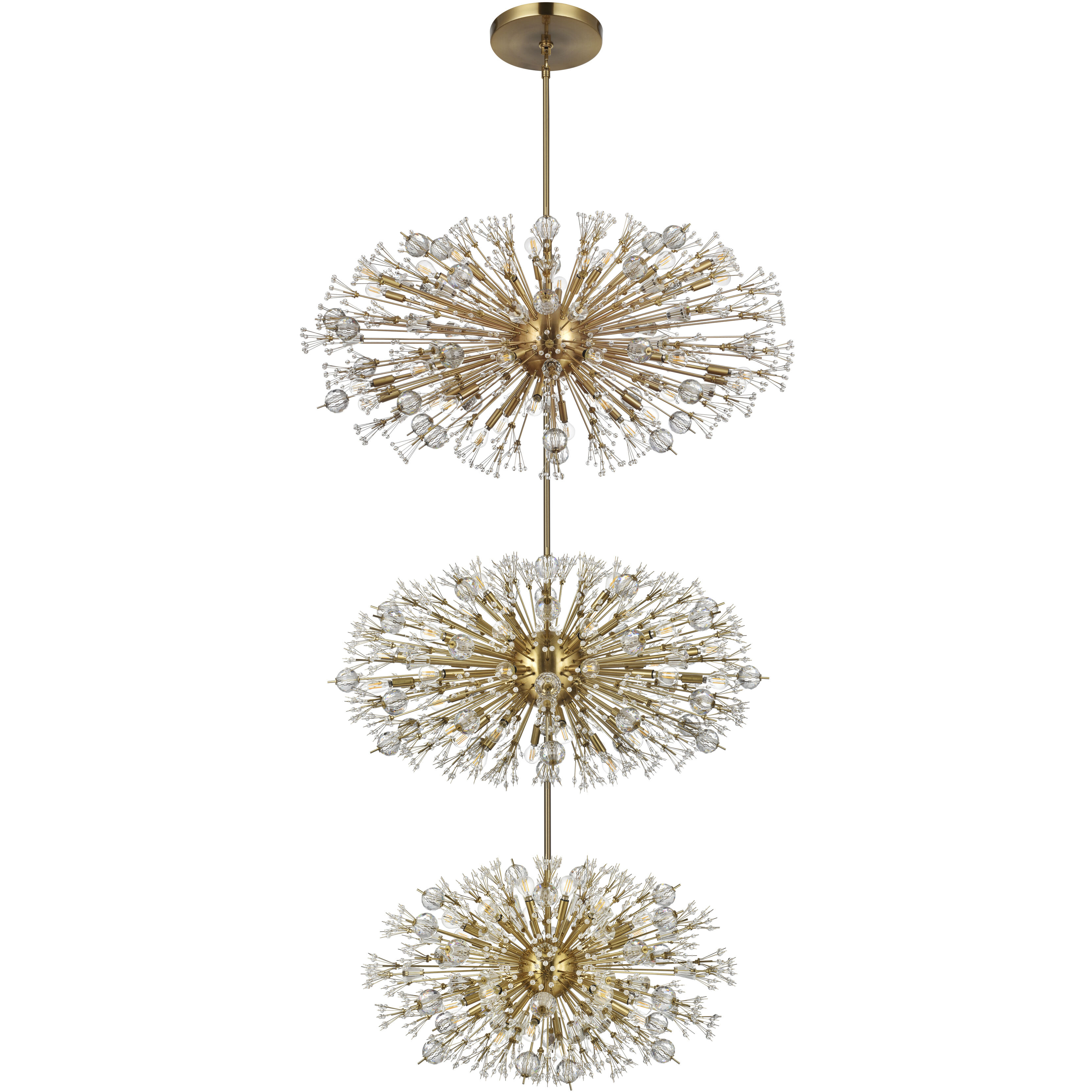 Vera 100 Light 25.5 inch Satin Gold Chandelier Ceiling Light