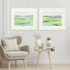 Dusky Marsh Blue and Green and Pink and White Framed Art