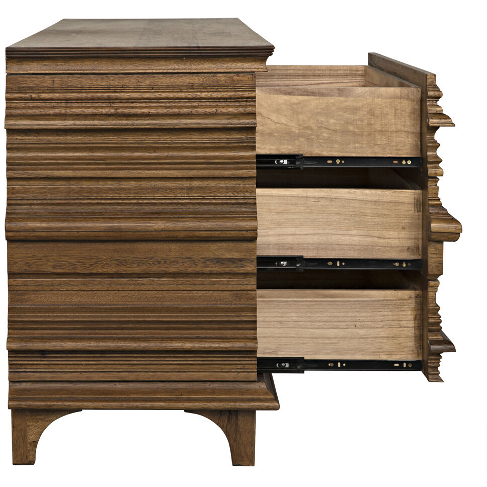 Bernard Dark Walnut Dresser, 6 Drawer