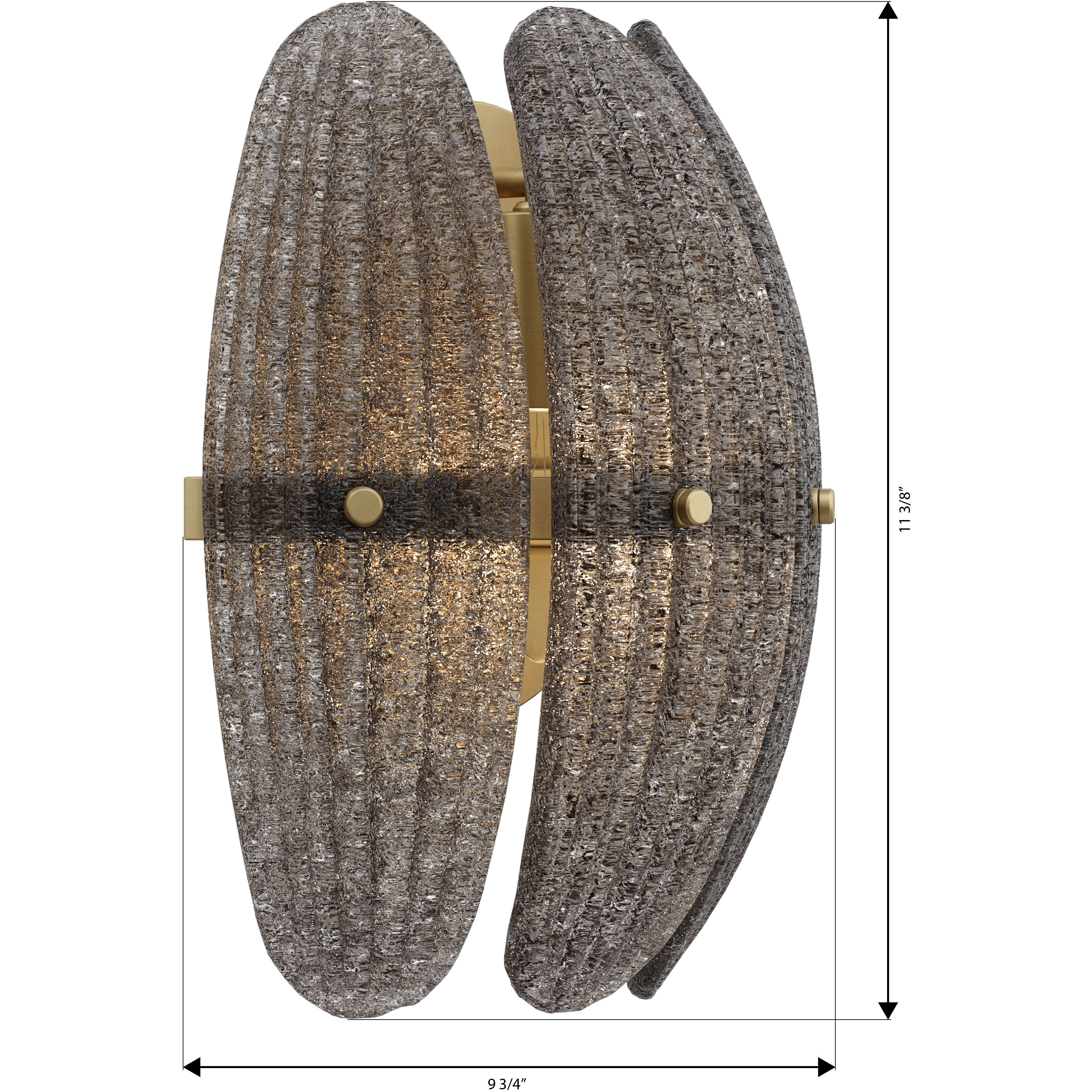 Marclaire 1 Light 9.25 inch Legacy Brass Wall Sconce Wall Light in Grey Textured Handmade Glass