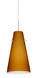 Cierro LED Satin Nickel Pendant Ceiling Light in Amber Matte Glass