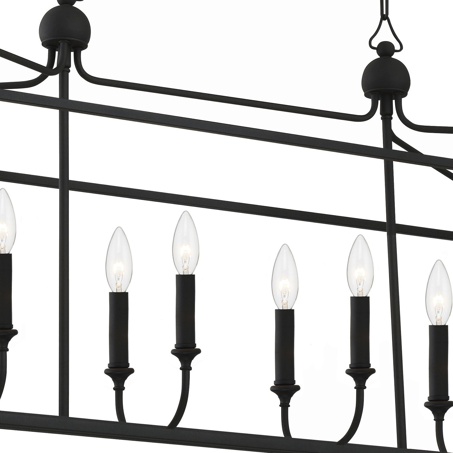 Sylvan 8 Light 42 inch Black Forged Linear Chandelier Ceiling Light