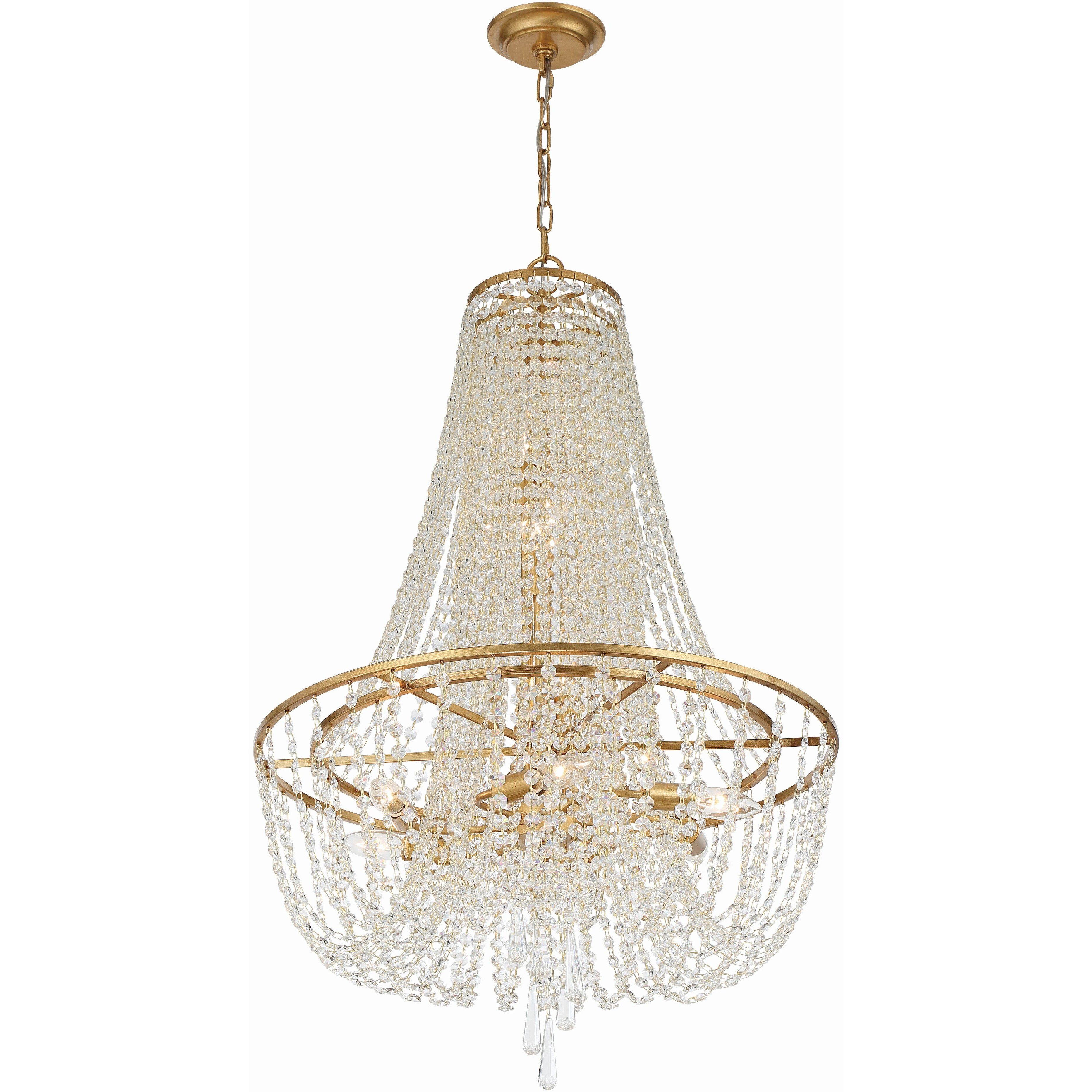 Arcadia 9 Light 24 inch Antique Gold Chandelier Ceiling Light