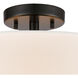 Oak Valley 2 Light 16 inch Black Semi Flush Mount Ceiling Light