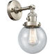 Franklin Restoration Beacon 1 Light 6 inch Brushed Satin Nickel Sconce Wall Light in Seedy Glass, Franklin Restoration